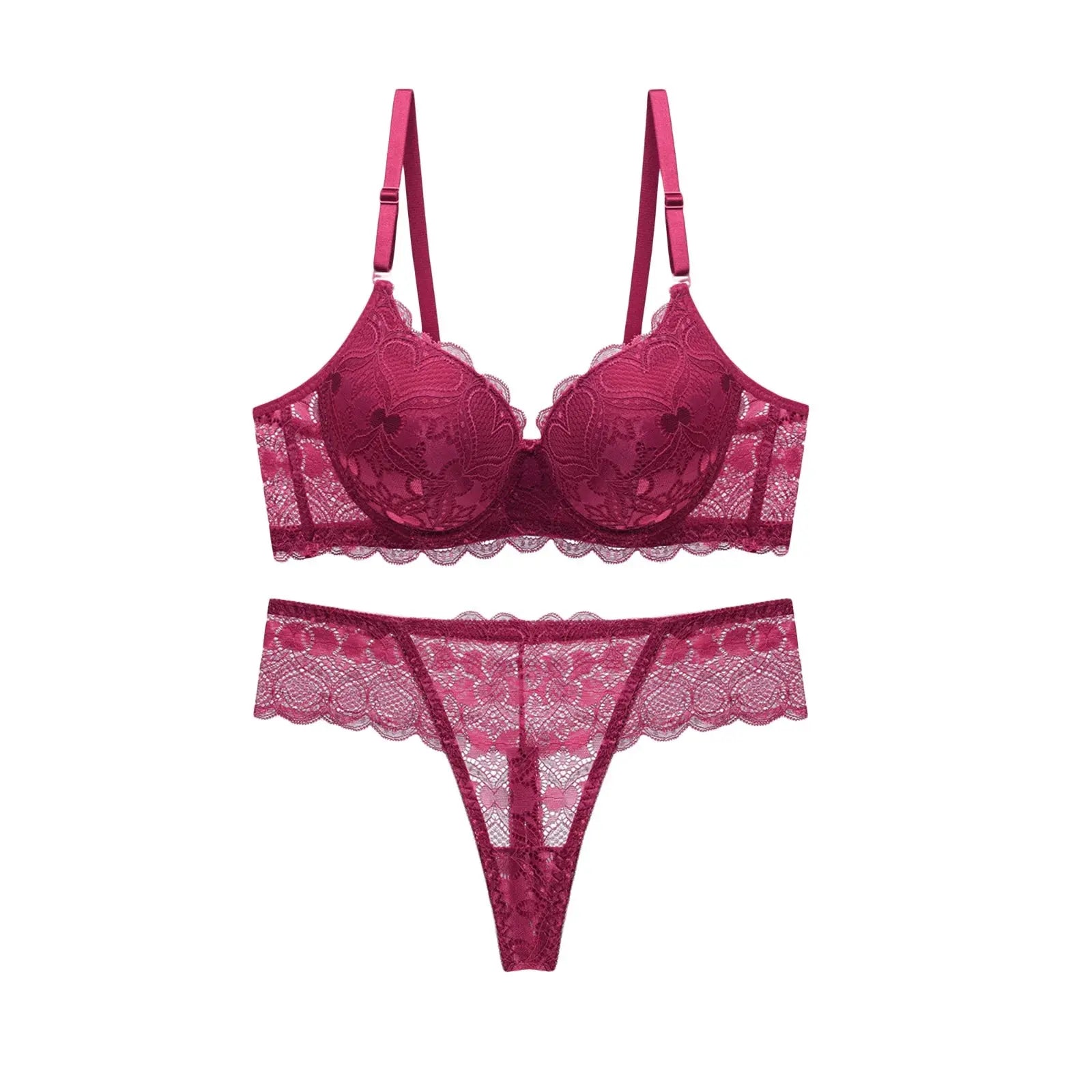 Ensemble de Lingerie en dentelle nuisette séduisante en maille soutien-gorge et culotte, ensemble de 2 pièces avec porte-jarretelles Clickbing Market