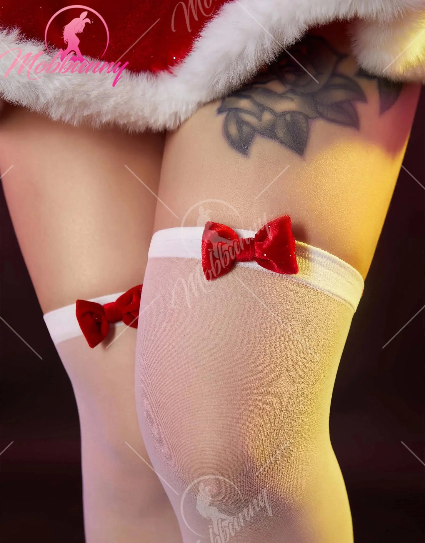 Ensemble de lingerie lapin, chapeau de chambre plus lent, haut rouge, culotte et jupe Clickbing Market