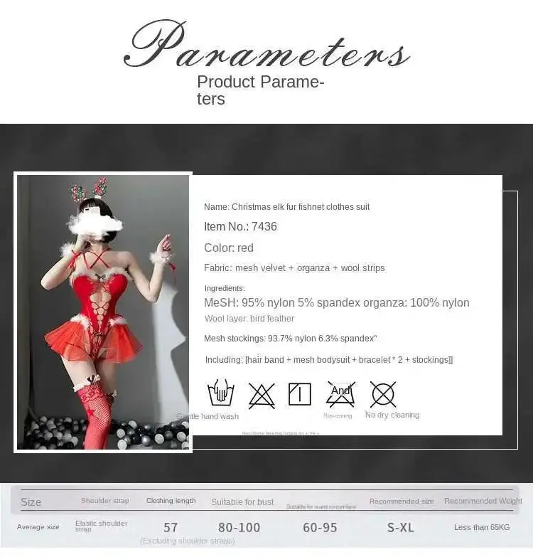 Body en maille Sexy, Costumes de noël avec bas, Lingerie rouge, sous-vêtements Clickbing Market