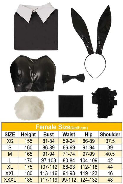 Déguisement lapin noir filles combinaison Costume queues couvre-chef chaussettes Clickbing Market