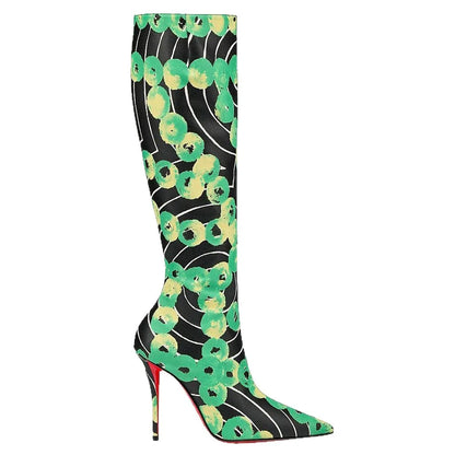 Bottes fines à talons hauts avec fermeture éclair latérale