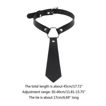 Collier ras du cou en similicuir noir