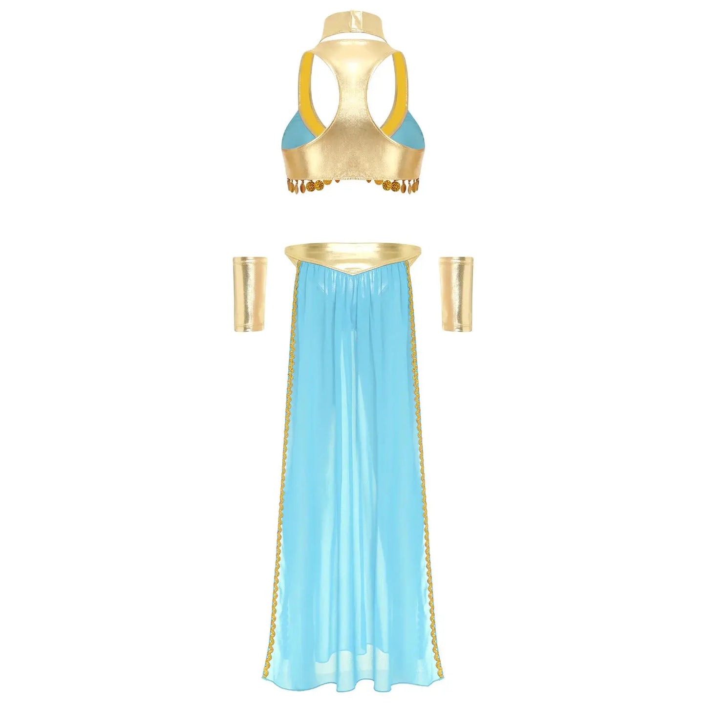 Cleopâtre reine égyptienne ancienne, haut court avec jupe, poignets ras du cou Clickbing Market