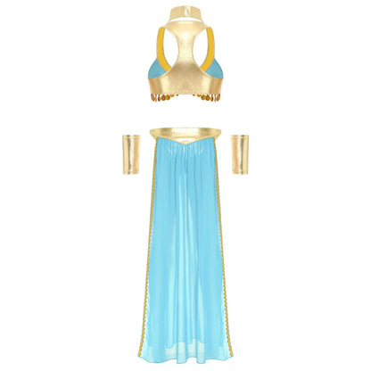 Cleopâtre reine égyptienne ancienne, haut court avec jupe, poignets ras du cou Clickbing Market