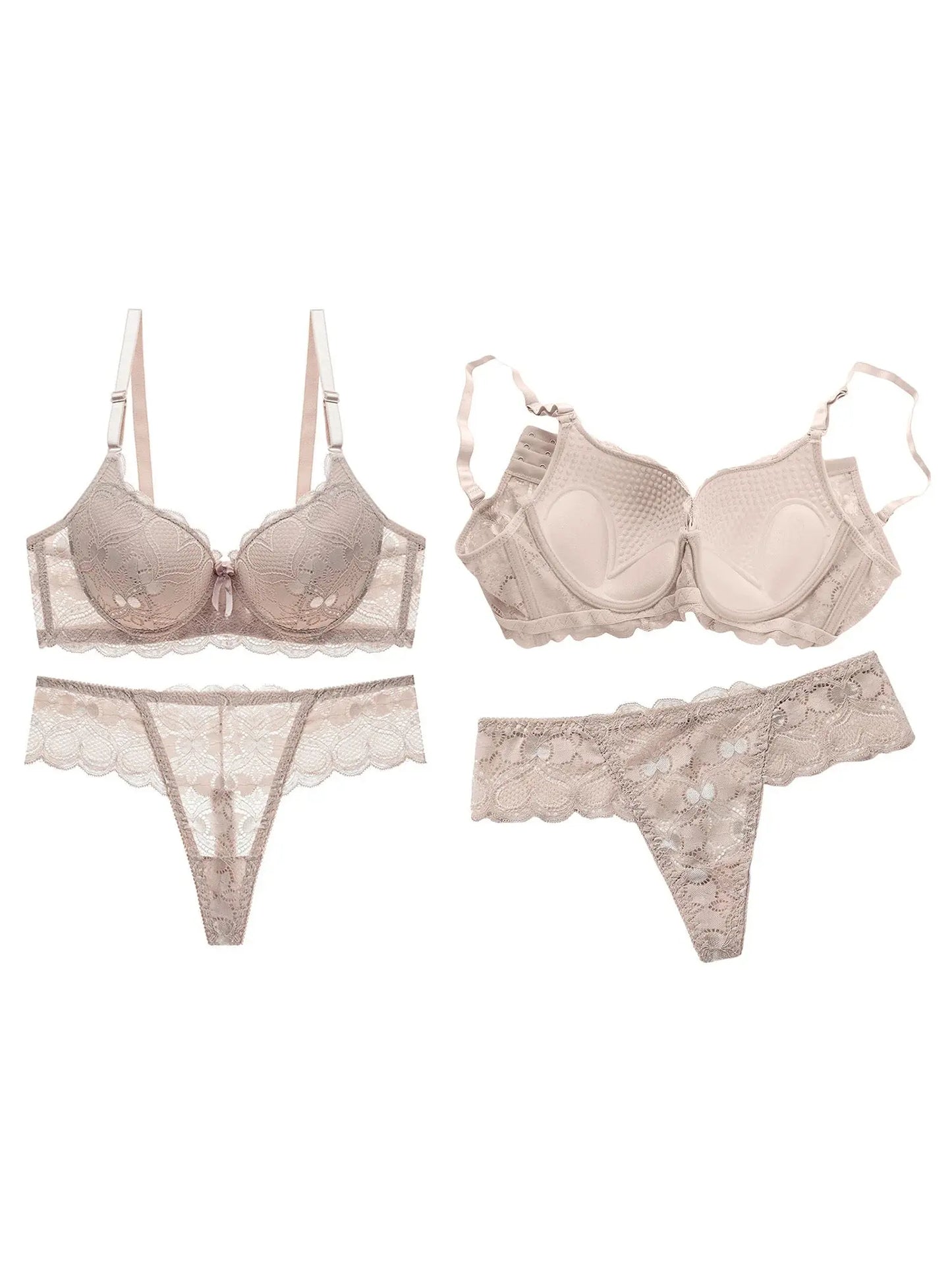 Ensemble de Lingerie en dentelle nuisette séduisante en maille soutien-gorge et culotte, ensemble de 2 pièces avec porte-jarretelles Clickbing Market