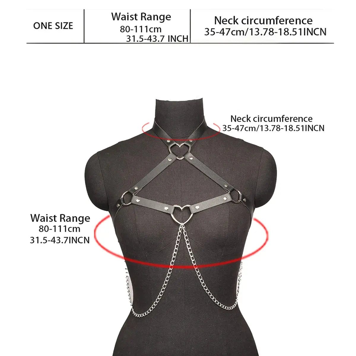 Ceinture en cuir harnais de Style de rue, ceinture de poitrine réglable avec chaîne Clickbing Market