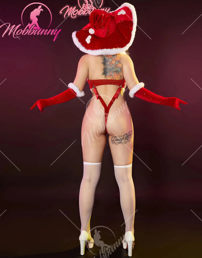 Ensemble de lingerie lapin, chapeau de chambre plus lent, haut rouge, culotte et jupe Clickbing Market