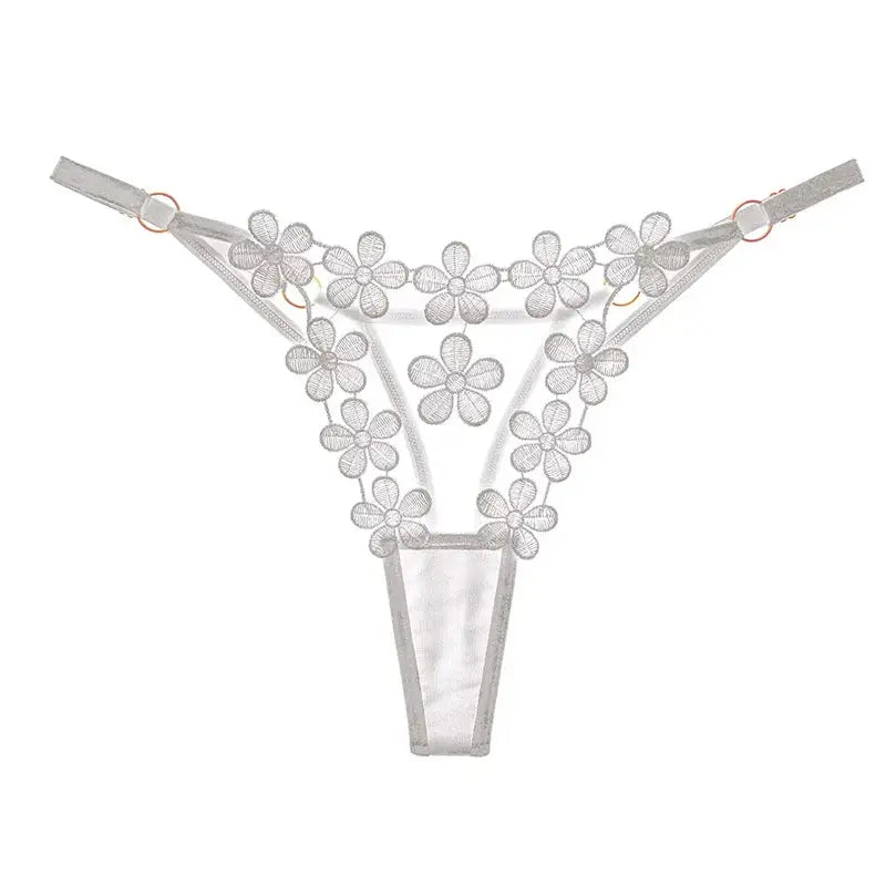 Culotte taille basse en dentelle papillon, string sexy, maille transparente Clickbing Market