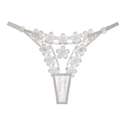 Culotte taille basse en dentelle papillon, string sexy, maille transparente Clickbing Market