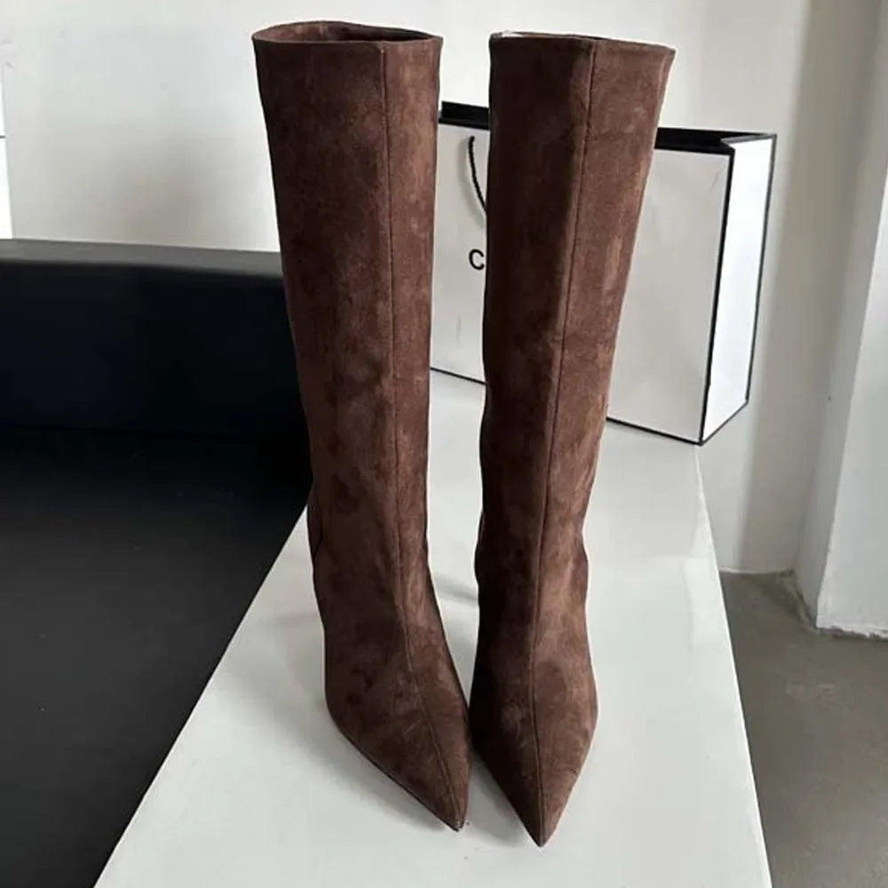 Bottes à talons hauts pointues