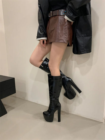 Talons Plateforme Bottes Hautes