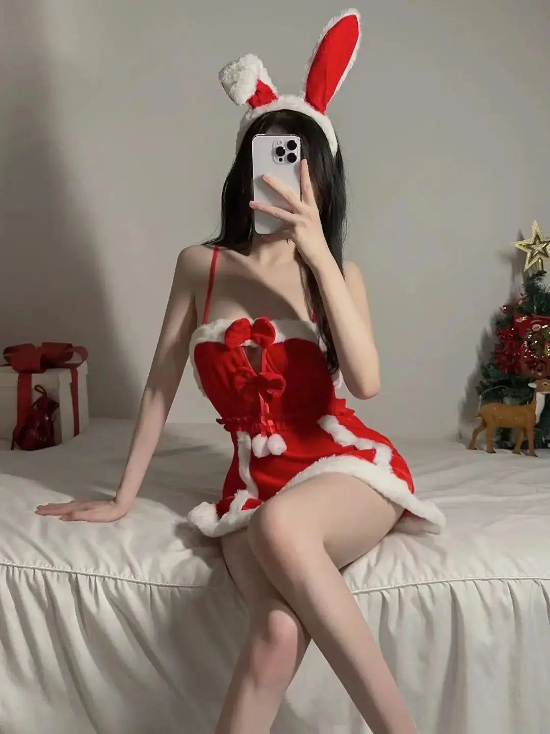 Lingerie Pure Désiré Tenue de Noël sexy Robe rouge, Costume de batterie lapin, Clickbing Market