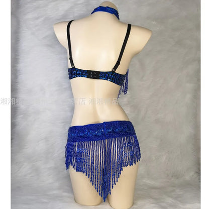 Costume 2 pièces ensemble soutien-gorge ceinture