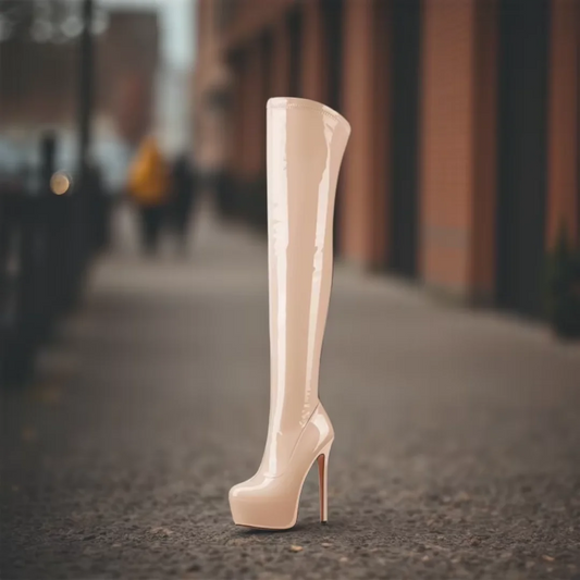 Bottes hautes au-dessus du genou semelles épaisses