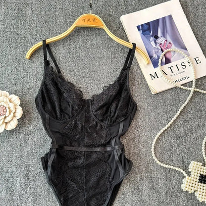 Combinaison à bretelles en arête de poisson Body,  Coupe intérieure américaine, Slim, Noir, Haut court, Sexy Clickbing Market